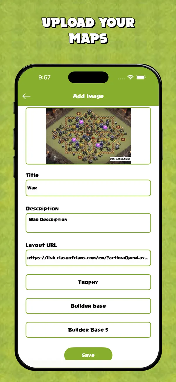 Upload your own layout form screen